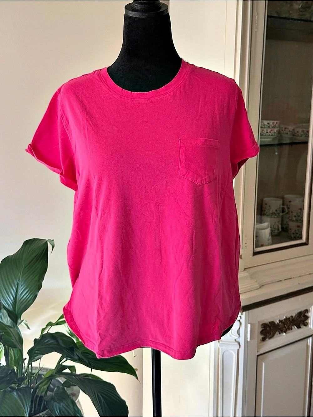 style & co Pink Short Sleeve Pocket Tee Size 1X Like New